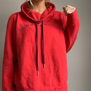 Red Tommy Hilfiger Sweatshirt- Size LG